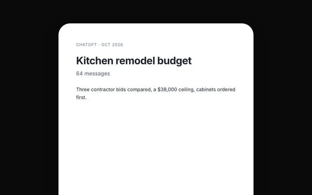 An imported conversation: the kitchen remodel budget.