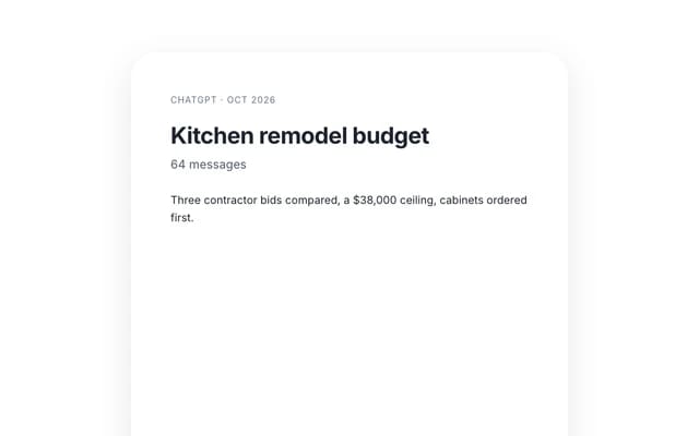 An imported conversation: the kitchen remodel budget.