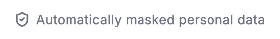 A reply’s note in Dvina: Automatically masked personal data.